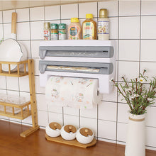 Load image into Gallery viewer, Wrapping Paper Cutter  Cling Film Sauce Bottle Storage Rack Tin Foil Paper Towel Holder Kitchen
